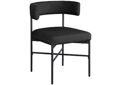 Image for Rivage Black Durable Linen Textured Fabric Dining Chair Set of 2