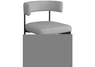 Image for Rivage Light Grey Durable Linen Textured Fabric Dining Chair Set of 2