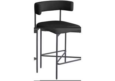 Image for Rivage Black Durable Linen Textured Fabric Stool Set of 2