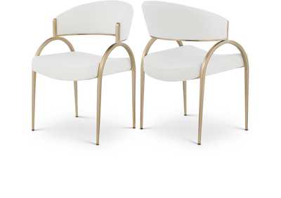 Image for Privet Cream Linen Textured Fabric Dining Chair Set of 2