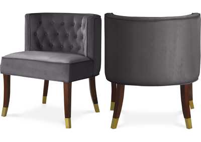 Image for Perry Grey Velvet Dining Chair Set of 2