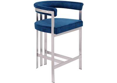 Image for Marcello Navy Velvet Counter Stool