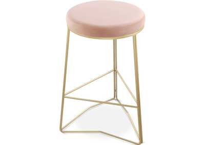 Image for Tres Pink Velvet Counter Stool