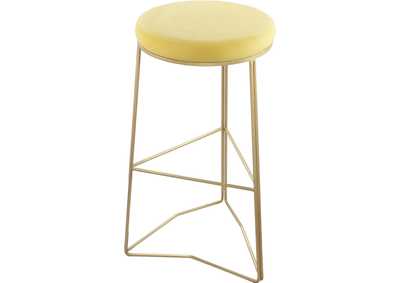 Image for Tres Yellow Velvet Bar Stool