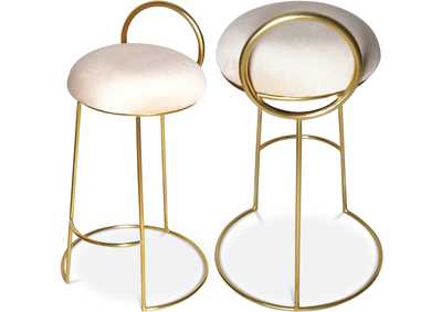 Image for Ring Cream Velvet Counter Stool