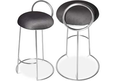 Image for Ring Grey Velvet Counter Stool