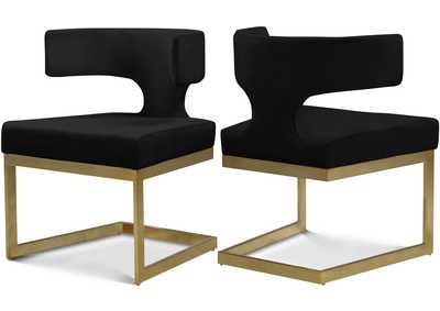 Image for Alexandra Black Velvet Dining Chair