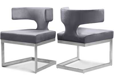 Image for Alexandra Grey Velvet Dining Chair