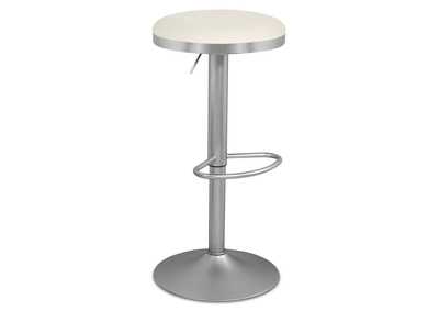 Image for Brody White Faux Leather Adjustable Stool