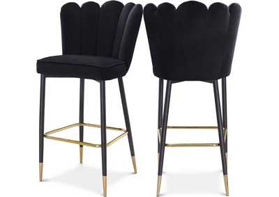 Image for Lily Black Velvet Stool Set of 2