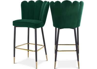 Image for Lily Green Velvet Stool Set of 2