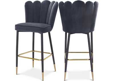 Image for Lily Grey Velvet Stool Set of 2