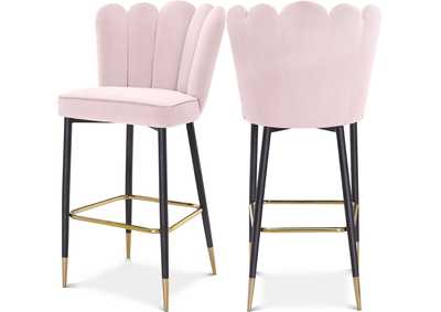 Image for Lily Pink Velvet Stool Set of 2