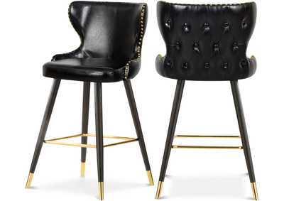 Image for Hendrix Black Faux Leather Counter - Bar Stool Set of 2