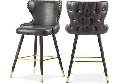 Image for Hendrix Grey Faux Leather Counter - Bar Stool Set of 2