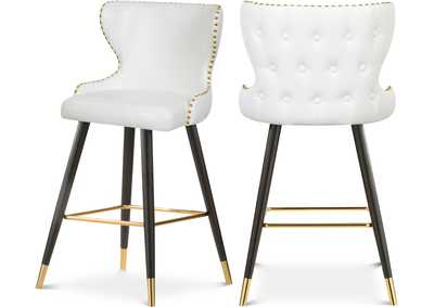 Image for Hendrix White Faux Leather Counter - Bar Stool Set of 2