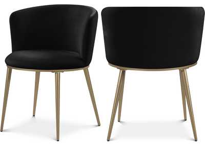 Image for Skylar Black Velvet Dining Chair Set of 2