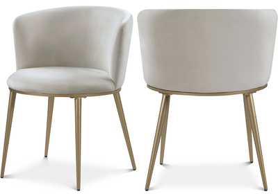 Image for Skylar Cream Velvet Dining Chair Set of 2