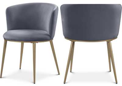 Image for Skylar Grey Velvet Dining Chair Set of 2