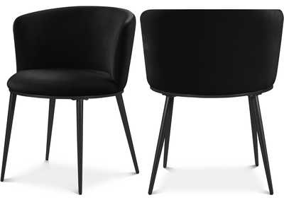 Image for Skylar Black Velvet Dining Chair Set of 2