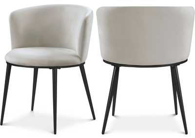 Image for Skylar Cream Velvet Dining Chair Set of 2