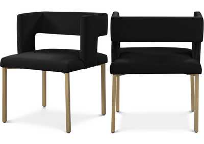 Image for Caleb Black Velvet Dining Chair Set of 2