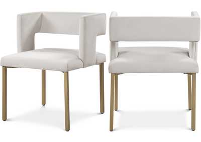 Image for Caleb Cream Velvet Dining Chair Set of 2