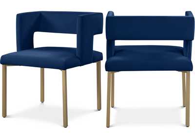 Image for Caleb Navy Velvet Dining Chair Set of 2