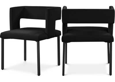 Image for Caleb Black Velvet Dining Chair Set of 2