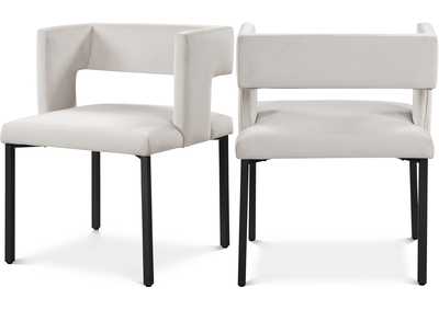 Image for Caleb Cream Velvet Dining Chair Set of 2