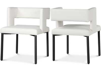 Image for Caleb White Faux Leather Dining Chair Set of 2