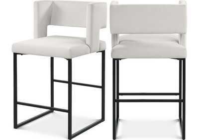 Image for Caleb Cream Velvet Counter Stool Set of 2