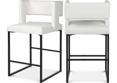 Image for Caleb White Faux Leather Counter Stool Set of 2