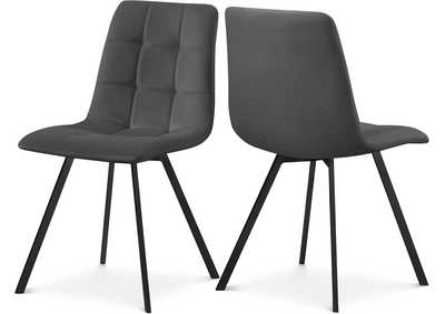 Image for Annie Grey Velvet Dining Chair Set of 2