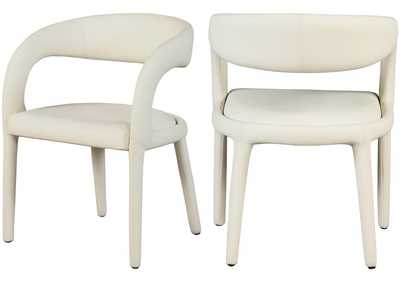 Image for Sylvester Cream Faux Leather Dining Chair