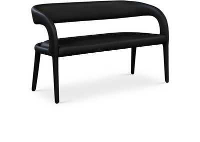 Sylvester Black Faux Leather Bench