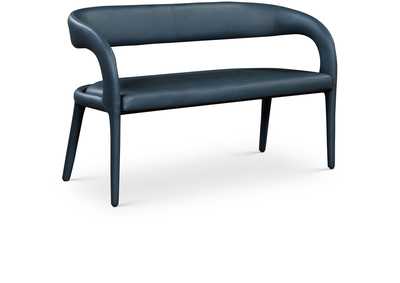 Sylvester Navy Faux Leather Bench