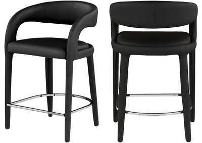 Image for Sylvester Black Faux Leather Stool