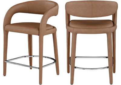 Image for Sylvester Brown Faux Leather Stool