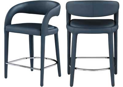 Image for Sylvester Navy Faux Leather Stool