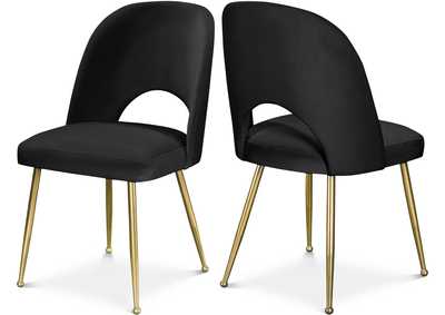 Image for Logan Black Velvet Dining Chair Set of 2