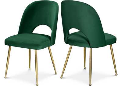 Image for Logan Green Velvet Dining Chair Set of 2