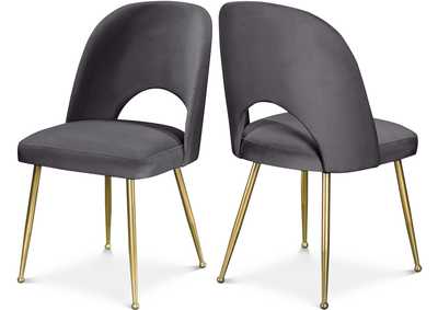 Image for Logan Grey Velvet Dining Chair Set of 2