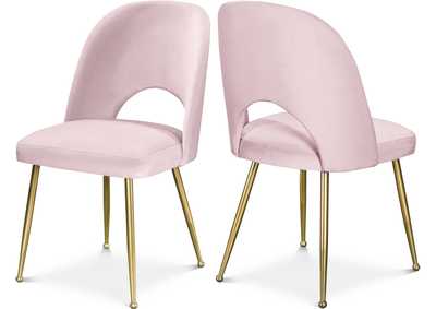 Image for Logan Pink Velvet Dining Chair Set of 2