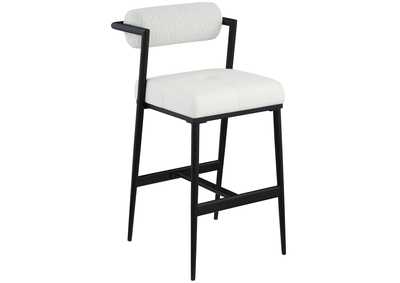 Image for Stryker Cream Boucle Fabric And Faux Leather Stool Set of 2