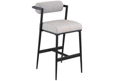 Image for Stryker Taupe Boucle Fabric And Faux Leather Stool Set of 2