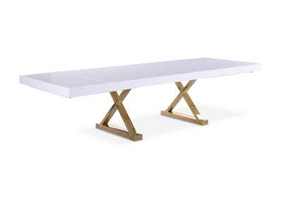 Image for Excel White Lacquer Extendable Dining Table (3 Boxes)