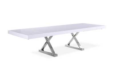 Image for Excel White Lacquer Extendable Dining Table (3 Boxes)