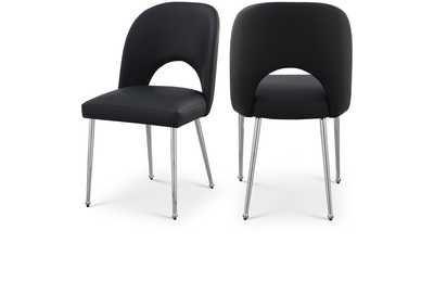 Image for Logan Black Faux Leather Dining Chair Set of 2
