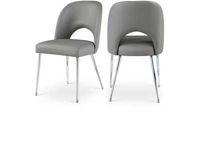 Image for Logan Grey Faux Leather Dining Chair Set of 2